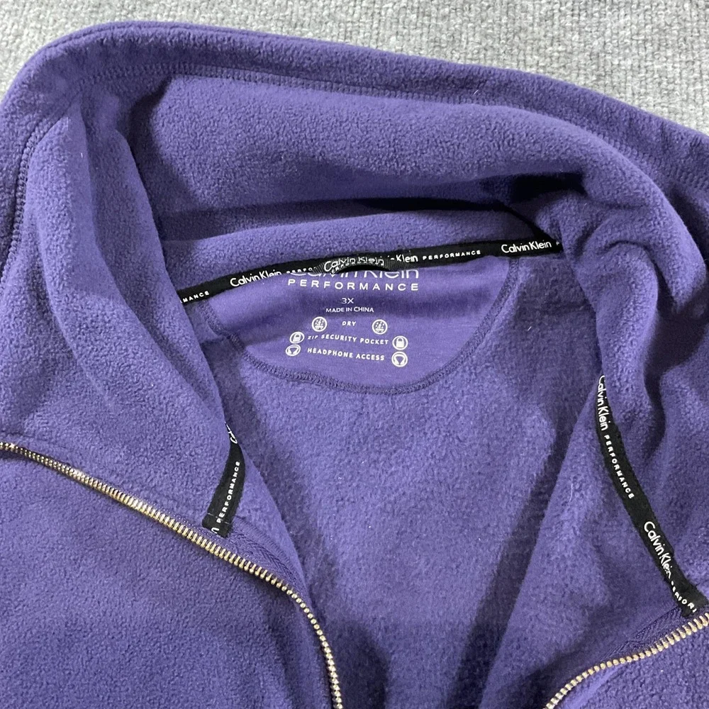 Calvin Klein Performance Mens Purple Fleece Full Zip Vest 3X PFSX9573 WD0 NEW